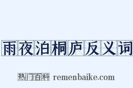 雨夜泊桐庐反义词是什么意思的图片